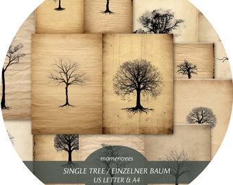 Arbre unique Arbres magiques Papiers numériques Télécharger vintage Journal Kit Scrapbooking Ephemera Journal Kits Accessoires Scrapbook Basic