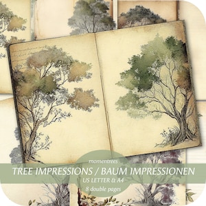 Carta digitale Tree Impressions: kit per diario vintage (download digitale)