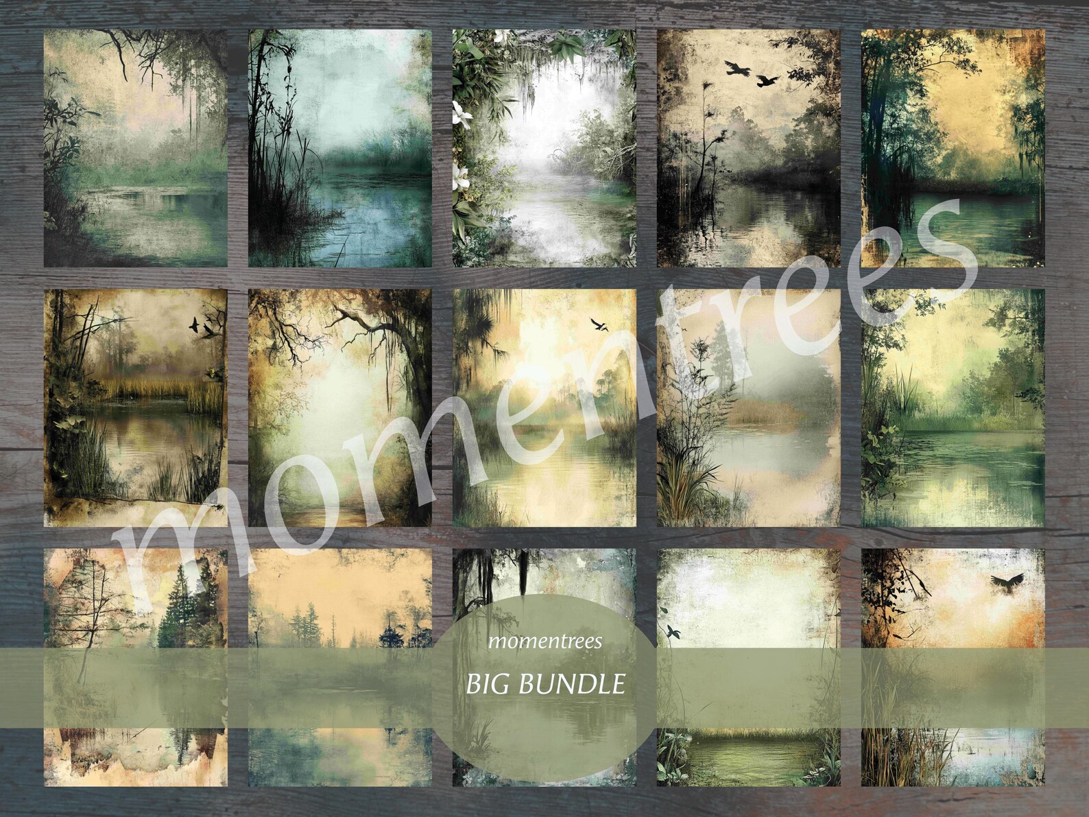 Moorland Junk Journal Paper: Swamp Nature Printable (digital Download ...