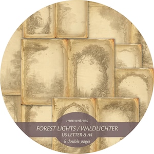 beige mysterieuze bostuin mystieke junk journal digitale papiersjablonen ambachten bos vintage magische sprookjesfee
