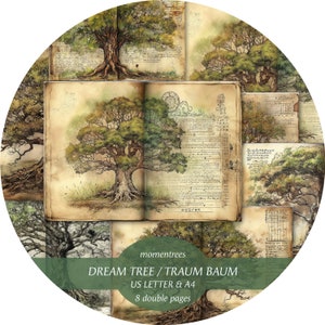Los artículos digitales Dream Tree descargan kits de diarios vintage y suministros de papel para álbumes de recortes