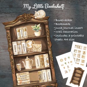 MINI BÜCHERREGAL, dekorieren Sie Ihr kleines Bücherregal aus Papier, Lesezeichen, Bücherregal Dekor