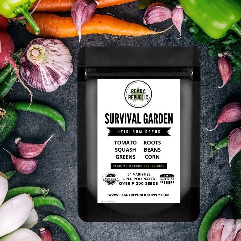 Emergency Survival Garden Kit Heirloom Seeds Vegetable Seed Etsy