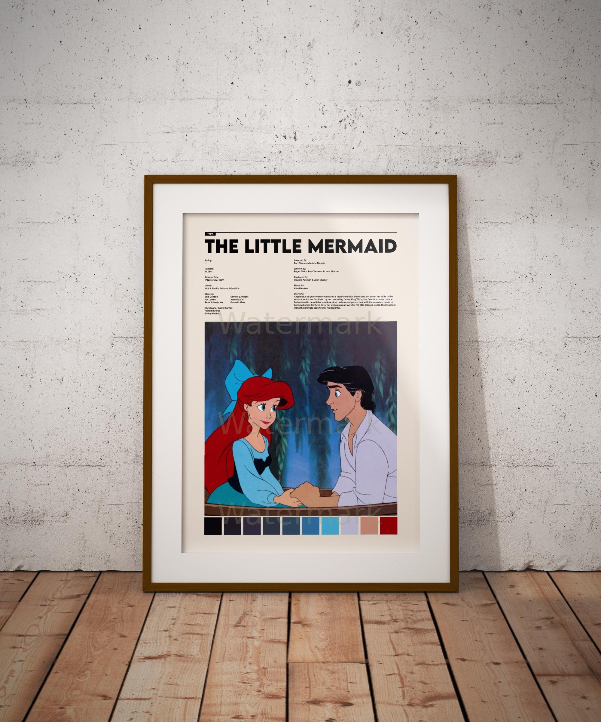 The Little Mermaid 1989 Poster | Wall Art Print | Vintage Art Print ...