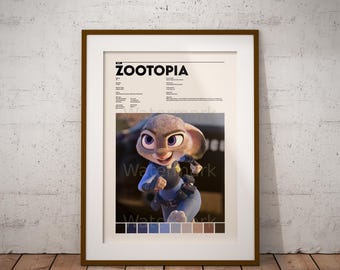 Póster de Zootopia / Impresión de arte de pared / Impresión de arte vintage / Póster de película personalizado / Arte de pared digital / Decoración del hogar / Imprimible