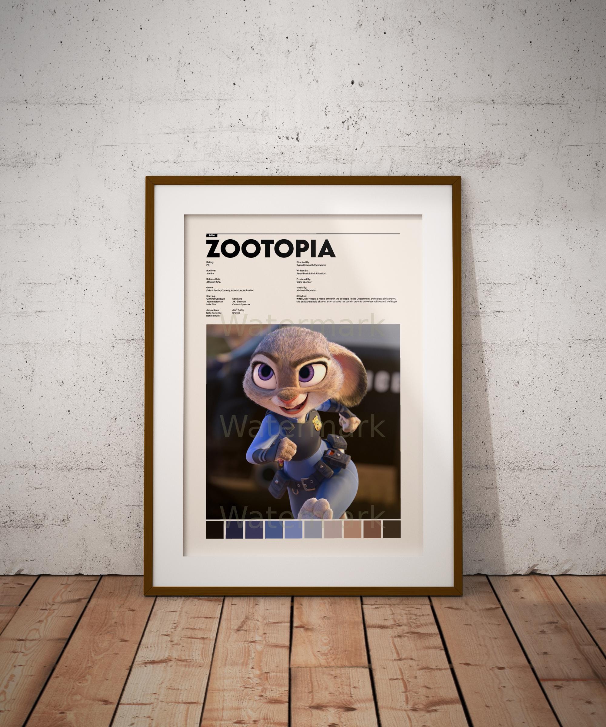 Zootopia Poster | Wall Art Print | Vintage Art Print | Custom
