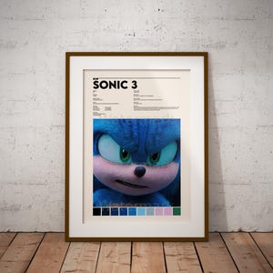 Sonic the Hedgehog 3-affisch | Väggkonsttryck | Vintagekonsttryck | Anpassad filmaffisch | Digital väggkonst | Heminredning | Utskrivbar