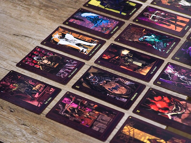 Cyberpunk/tarot Cards Art Collection Cards 22 Major Arcana Etsy