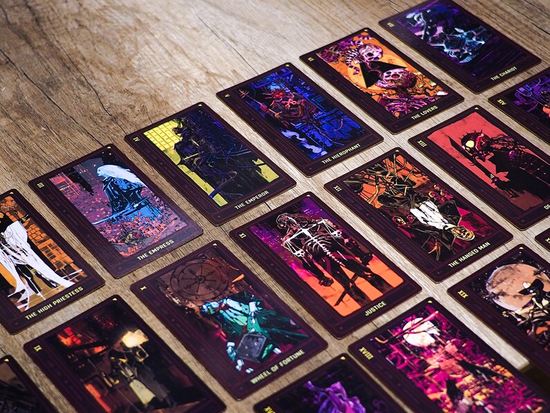 Cyberpunk/tarot Cards Art Collection Cards 22 Major Arcana Etsy