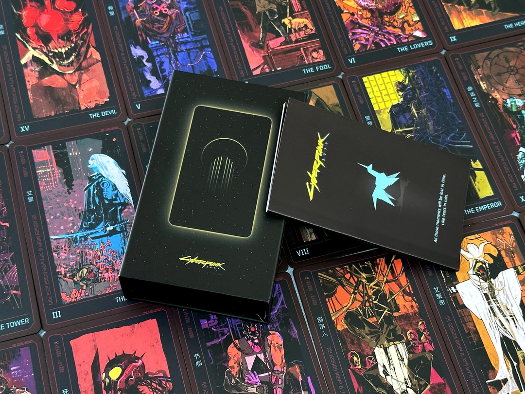 Cyberpunk Tarot Cards 22 Major Arcana Game Illustration Etsy