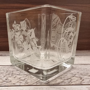 lantern, glass with engraving, engraved glass, handmade, spring, tealight holder, gift, decoration, tealight glass