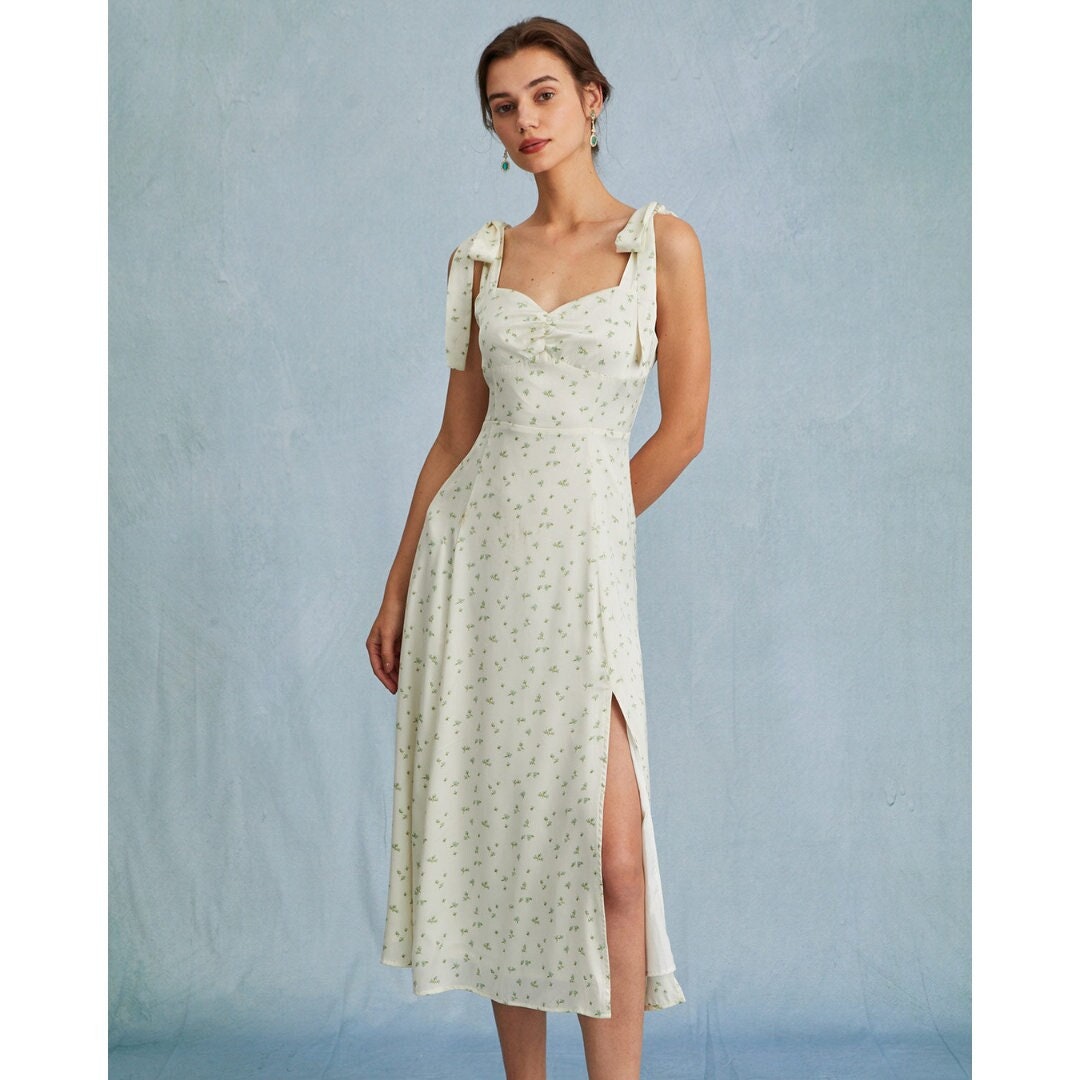 Green satin floral dress top