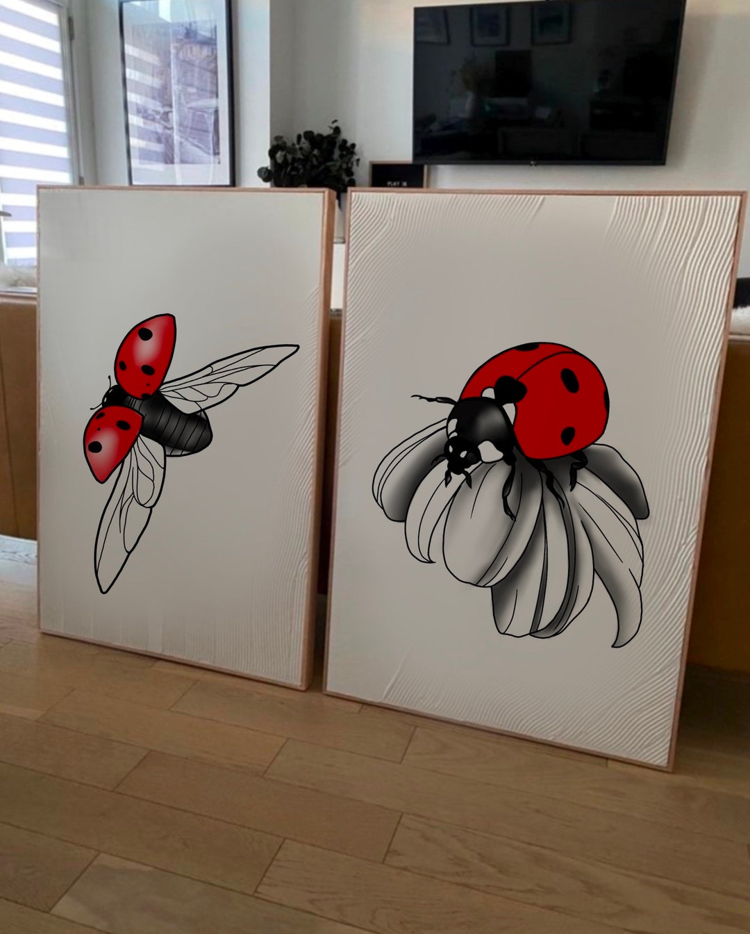 Two Ladybug Sketches - Etsy