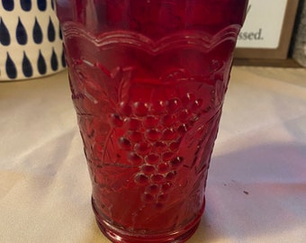 Ruby Red Carnival Glass Tumbler