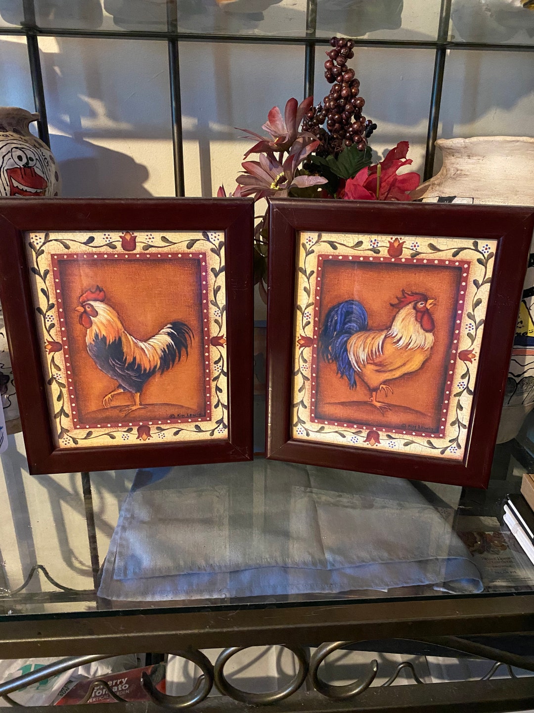 Rooster Wall Art Set of 2 Etsy
