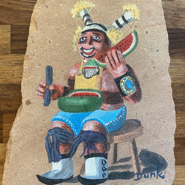 Hopi Clown Kachina Sandstone Art