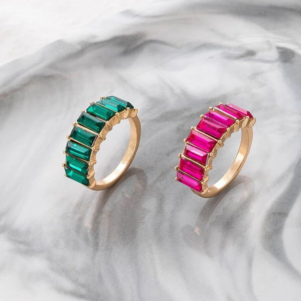 Flamingo Pink Agate Golden Statement Ring