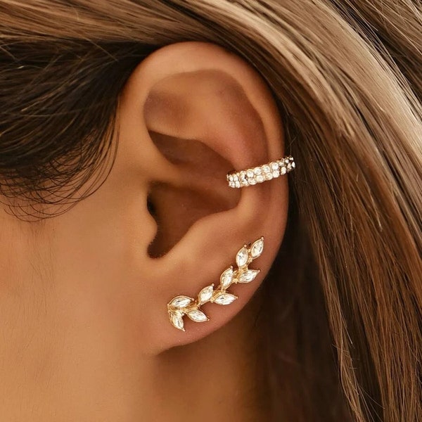 Rhinestone Ear Cuff Etsy