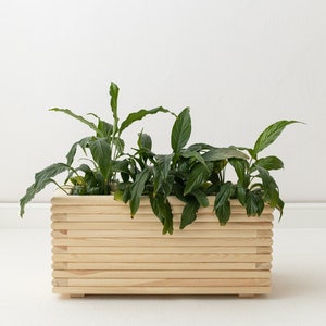 Extra großer Blumenbehälter, Holztopf für Blumen, Bauernhaus Holz Pflanzenständer