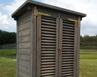 Gartenschrank, Outdoorschrank im Landhausstil, Holzschrank für den Garten, Rustikaler Schrank für den Garten