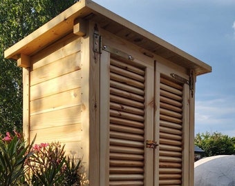 Holzschrank für Terrasse, Gartenaufbewahrung, Werkzeugaufbewahrung, kleines Gartenhaus