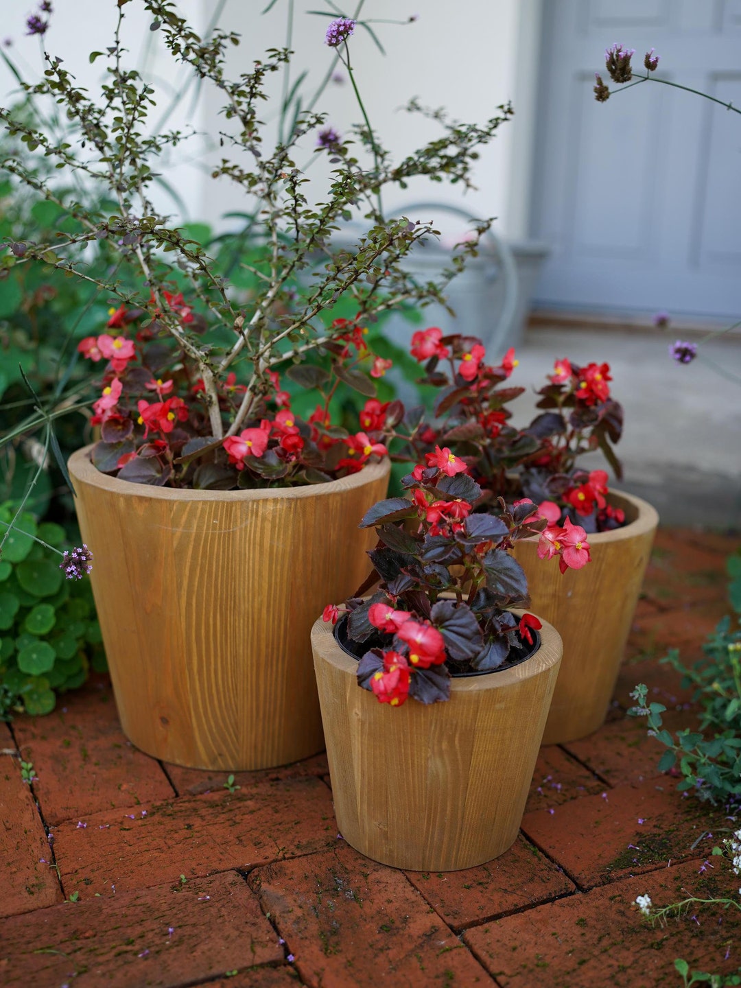 Rustic Flower Box Set of 3, Stylish Pots for Terrace and Balcony ...