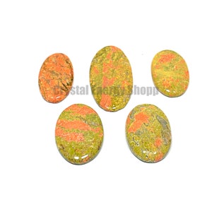 Unakite Jasper Oval Shape Crystal, Lot Of 5 Unakite Jasper Crystal For Jewellery Making Natural Unakite Jasper Stone, Gemstone And Jewelry