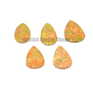 Unakite Jasper Pear Shape Crystal, Lot Of 5 Unakite Jasper Crystal For Jewellery Making Natural Unakite Jasper Stone, Gemstone And Jewelry