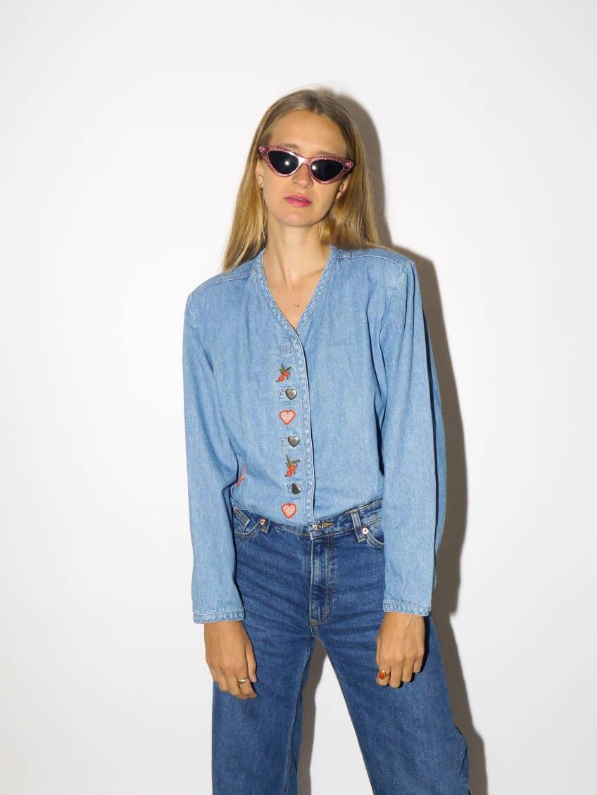 Women's Vintage Green Gingham Austrian Shirt M