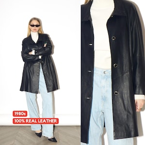 VINTAGE Black Leather Jacket from 1980s | Premium Leather | Von Holdt Collection