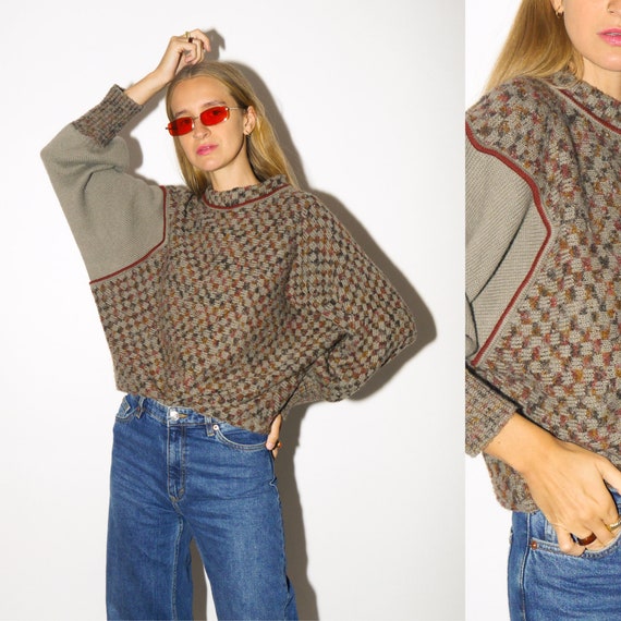 Vintage 1980s Mohair Multi Stripe Long Sweater