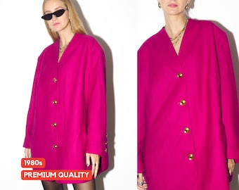 Blazer rose VINTAGE des années 1980 | idée de tenue tendance | grand blazer rose | robe rose oversize | robe vintage | blazer vintage