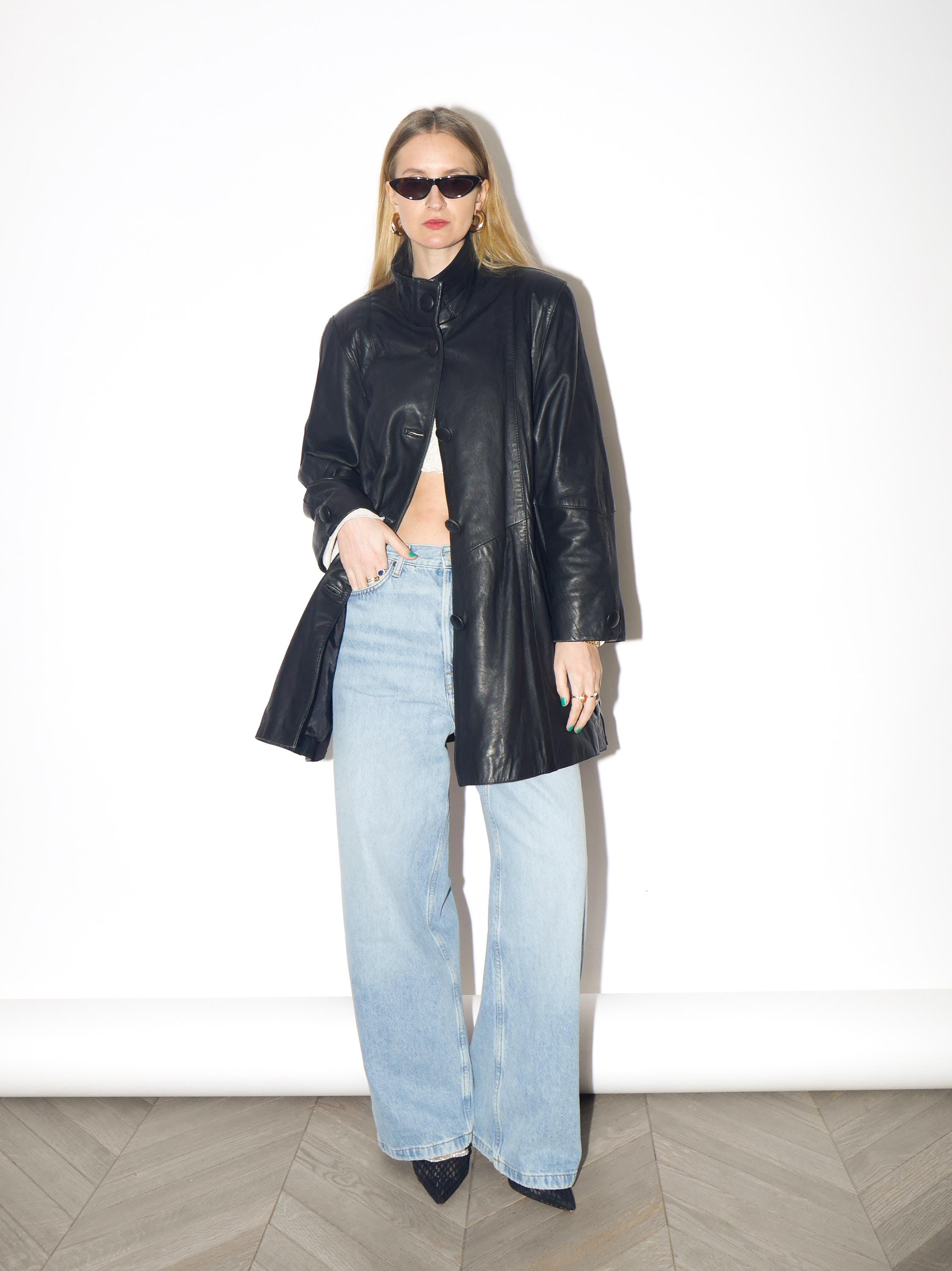 VINTAGE Black Leather Jacket From 1980s | Soft Retro Leather