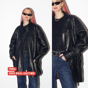 VINTAGE black leather jacket 1980s by Victor Sanjuan from Barcelona | black vintage leather jacket | Hailey Bieber leather jacket