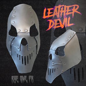 Silver Leather Devil Mask