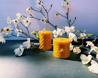 Beeswax pillar candles