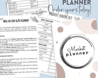 Market Planning Book | Printable PDF for Market Vendors | Small Business Organizer | Craft Fair Planner
