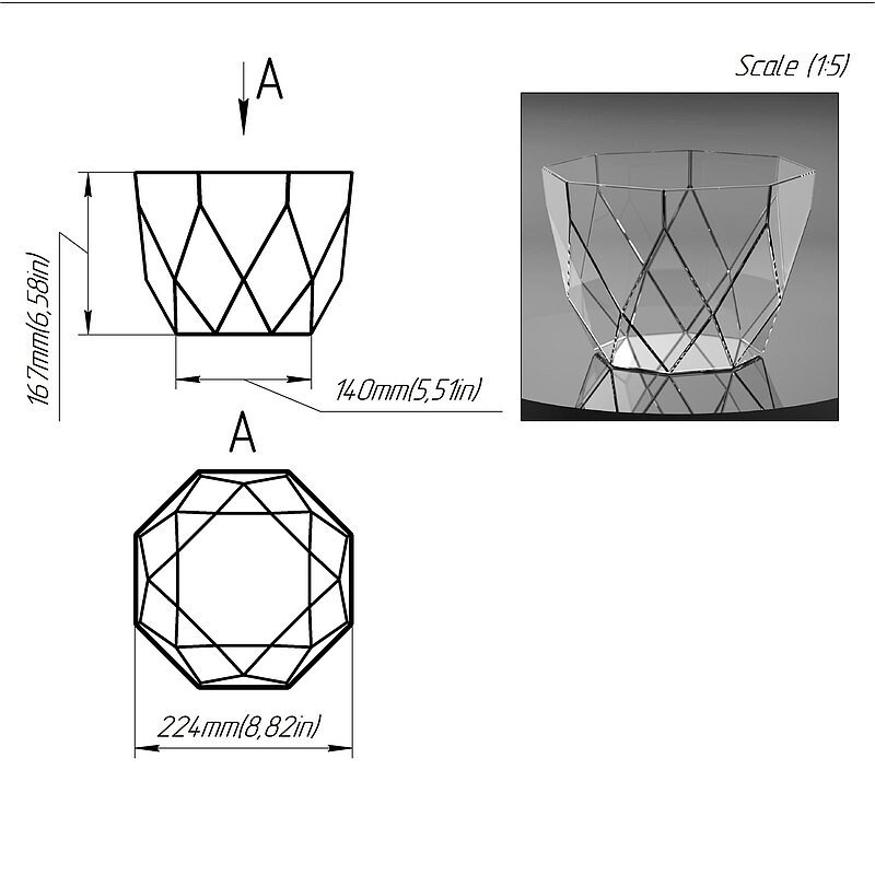 印刷用デジタル図面！ステンドグラスのテラリウム。プロジェクト257