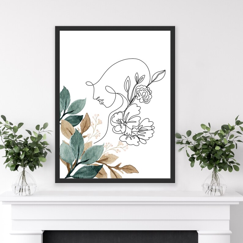 Abstract Woman Line Art Prints, Modern Home Art, Digital Printable ...
