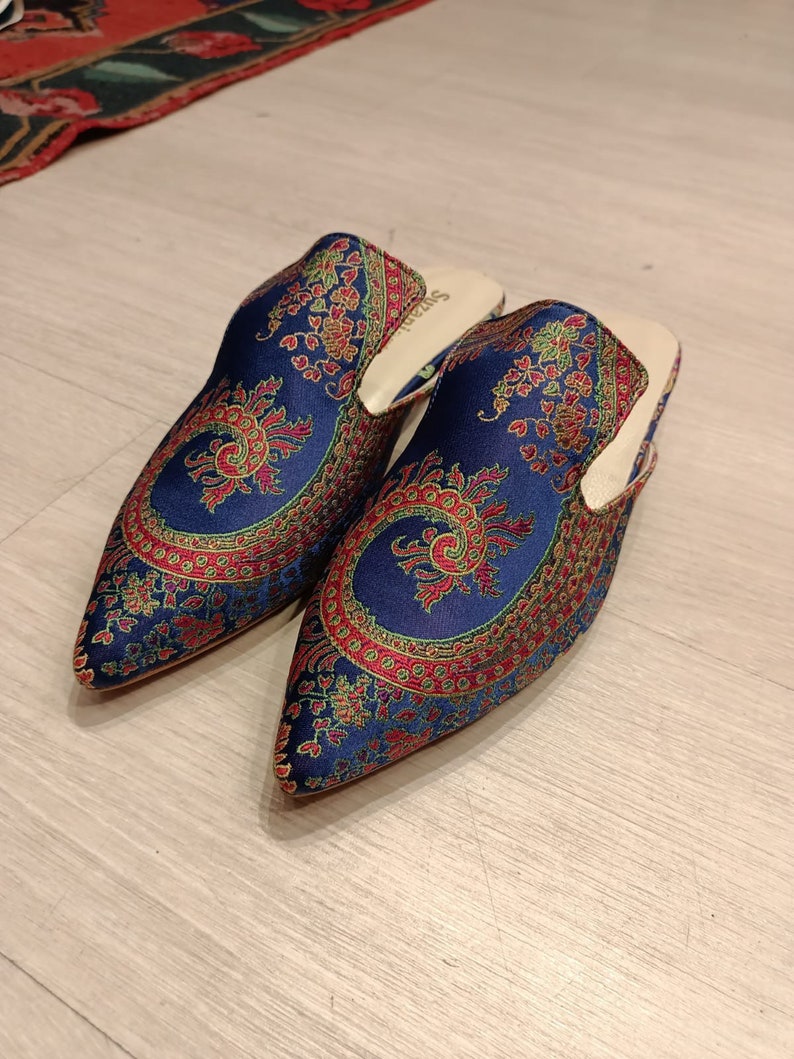 Handmade silk shops ikat slippers Women handcrafted shoes All numbers