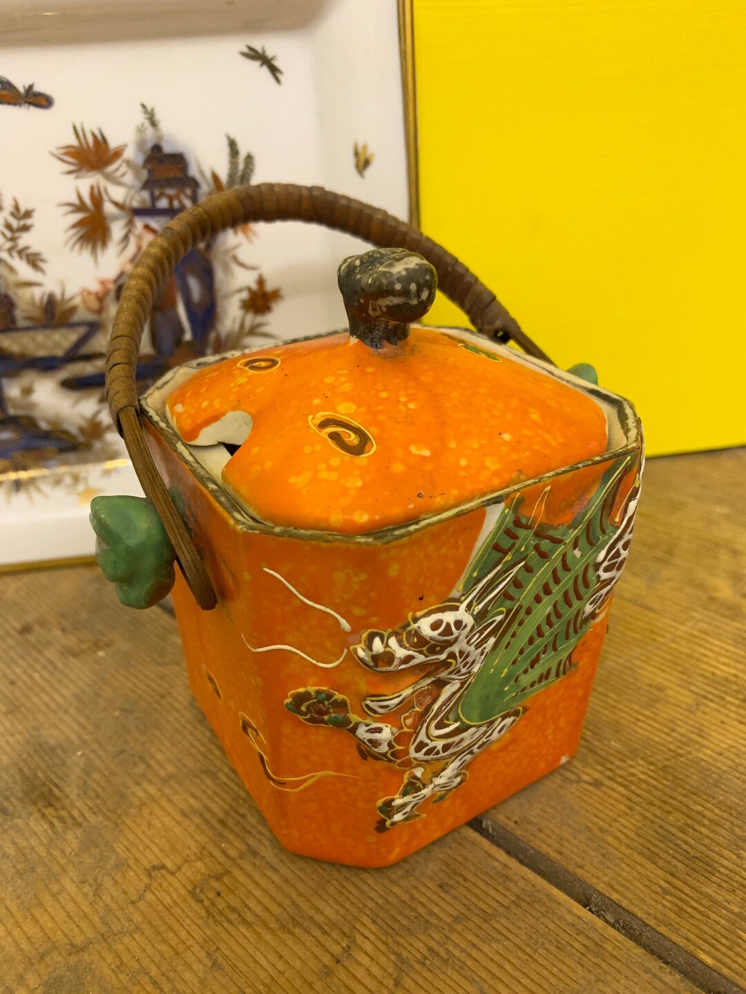 Vintage Japanese Style Porcelain Condiment Jar Vintage Kitchen Etsy