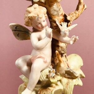 Vintage 1950s Porcelain Cherub Putti Candle Holders - a Pair