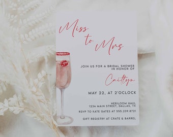 Miss to Mrs Bridal Shower Invite, Bridal Shower Invitation, Bridal Shower Invitation Template, Digital Bridal Shower Invitation, Editable