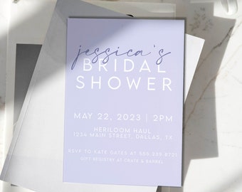 Dusty Purple Bridal Shower Invitation, Bridal Shower Invitation, Digital Download, Bridal Shower Invitation, Bridal Shower Editable Template