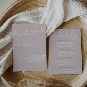 Basic Sand Pink, Bachelorette Invitation Template, Bachelorette Itinerary Template, Nashville Bachelorette, Bachelorette, Digital Download