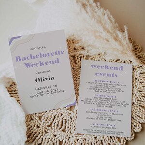 Retro Bachelorette, Dazed and Engaged Bachelorette Itinerary Template, Bachelorette Invitation Template Digital Download, Disco Bachelorette