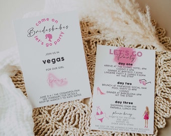 COME ON BARB Bachelorette Itinerary Template, Bachelorette Invitation Template, Vegas Bachelorette, Bachelorette Itinerary Template Digital