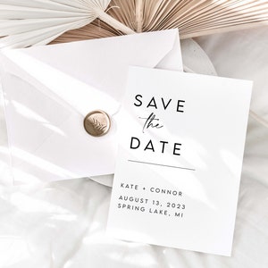 Modern Save The Date Template, Minimalist Save The Date Card, Wedding Save The Date Invite, Save the Date Invitation, Save Our Date Card image 1