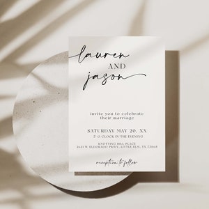 LAUREN, Wedding Invitation Set Template, Elegant Wedding Invite, Editable Template, Instant Download, Elegant, RSVP, Details Card