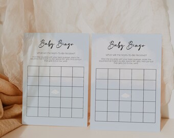 Cloud Nine Baby Shower, Baby Bingo Printable, Baby Bingo Template, Baby Shower Game, Baby Shower Games Printable, Baby Shower Game